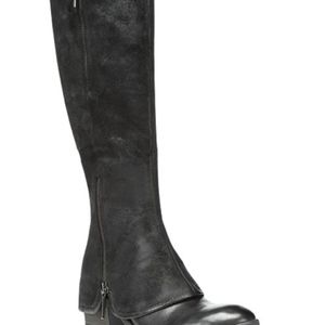 Donald J Pliner Devi Black Zipper Leather Boots